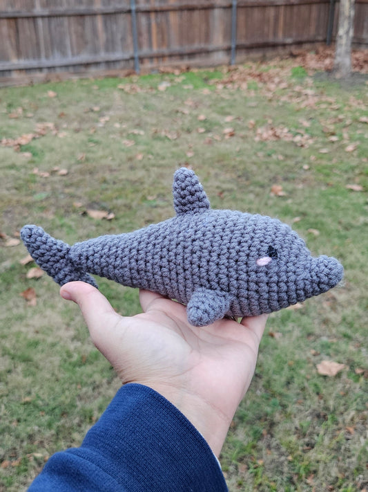 Handmade Crochet Dolphin Stuffed Animal - Cute Ocean Critter