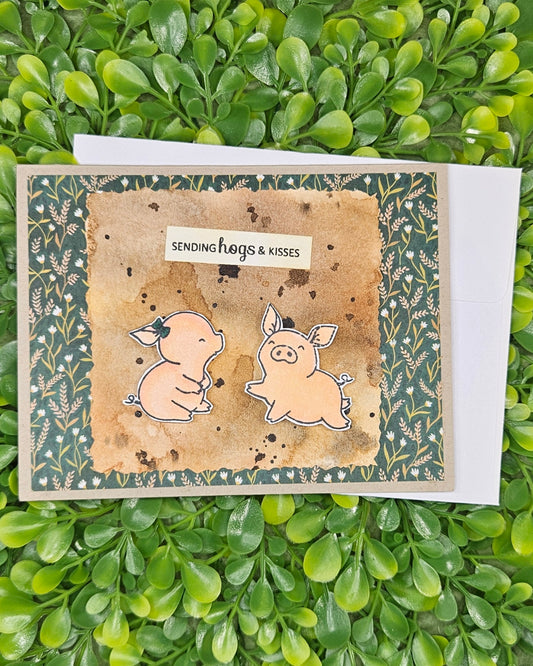 Punny Pigs Thinking of You Handmade Card - Thoughtful Gift for Family and Friends