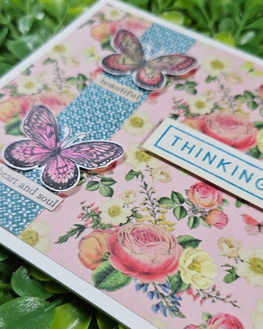 Butterfly Thinking of You Handmade Card - Thoughtful Gift for Family and Friends