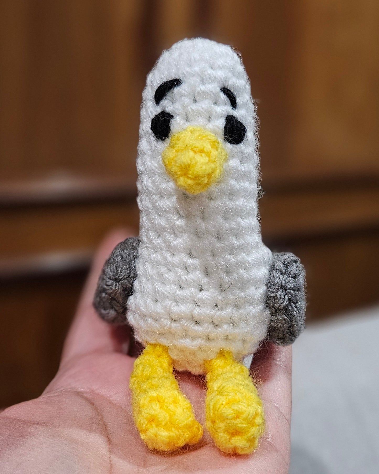 Handmade Crochet Seagull Plushie – Coastal Cuteness with a Whimsical Twist