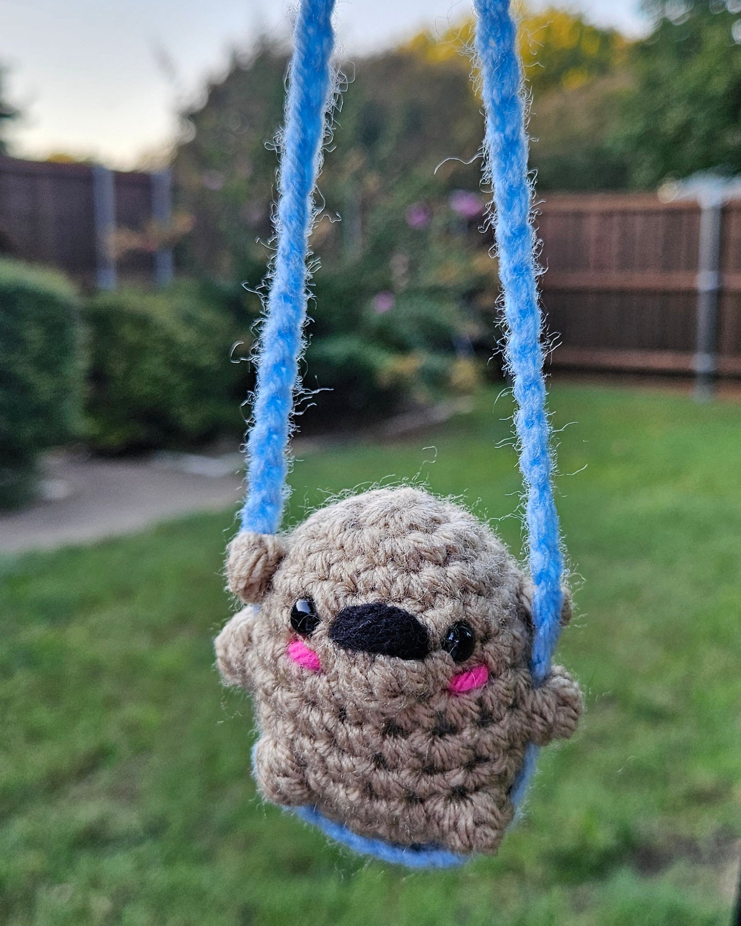 Crochet Swinging Critters - Handmade Mini Animals on Swings - Cute & Whimsical Hanging Decor