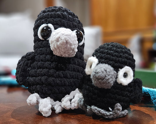 Handmade Crochet Crow - Cute Gothic Raven Plush - Spooky & Adorable Gift