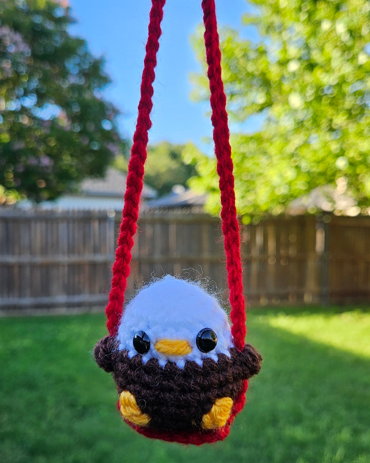 Crochet Swinging Critters - Handmade Mini Animals on Swings - Cute & Whimsical Hanging Decor