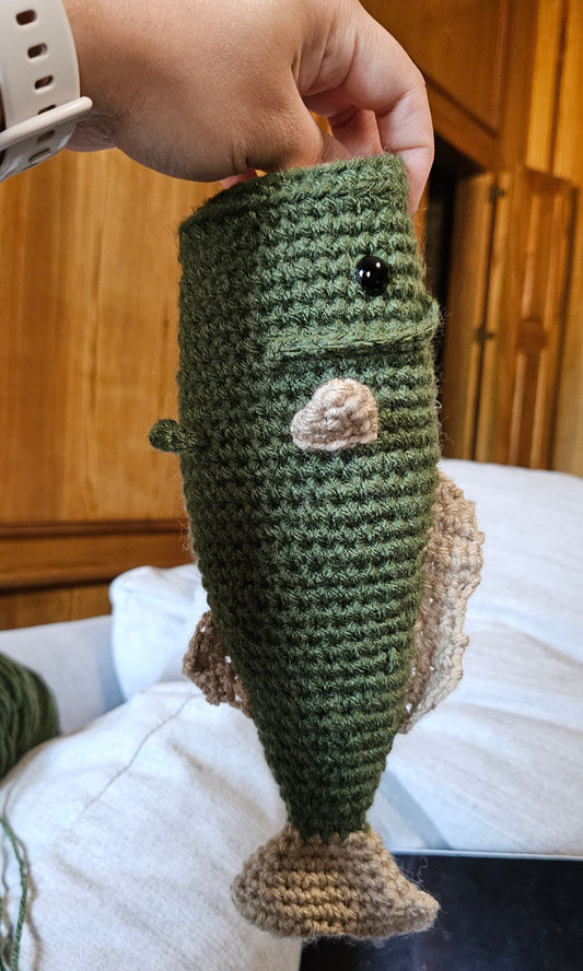 Handmade Crochet Largemouth Bass Plush – Reel Cute Catch for Fishing Fans