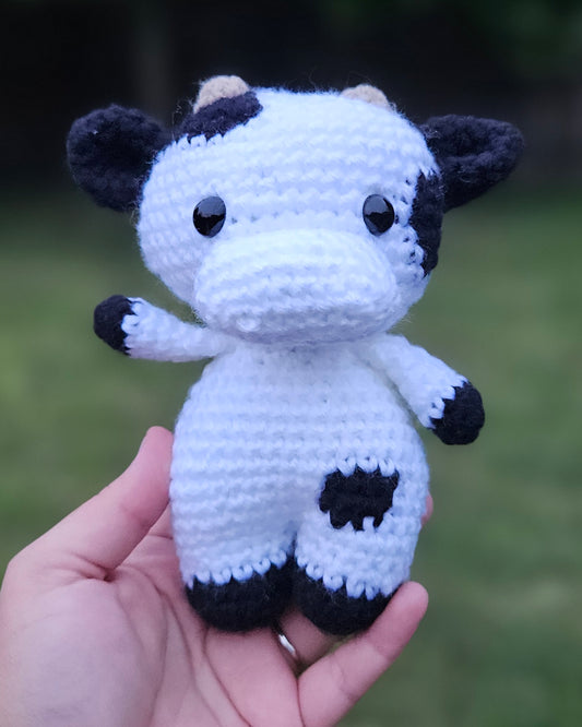 Handmade Crochet Cow Plushie - Cute and Cuddly Farm Friend