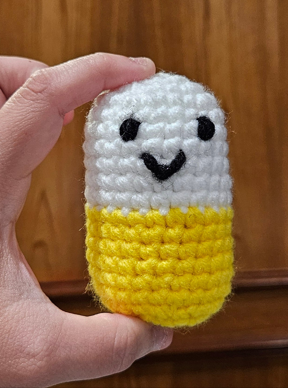 Handmade Crochet Chill Pill Plush – Funny Stress Relief Get Well Gift for Nurses, Teachers, and Office Workers