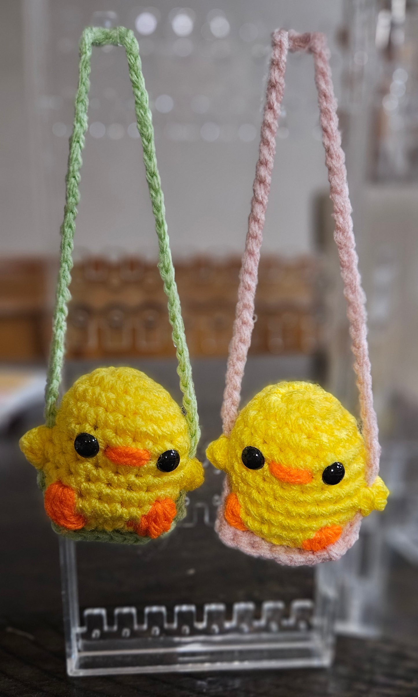 Crochet Swinging Critters - Handmade Mini Animals on Swings - Cute & Whimsical Hanging Decor