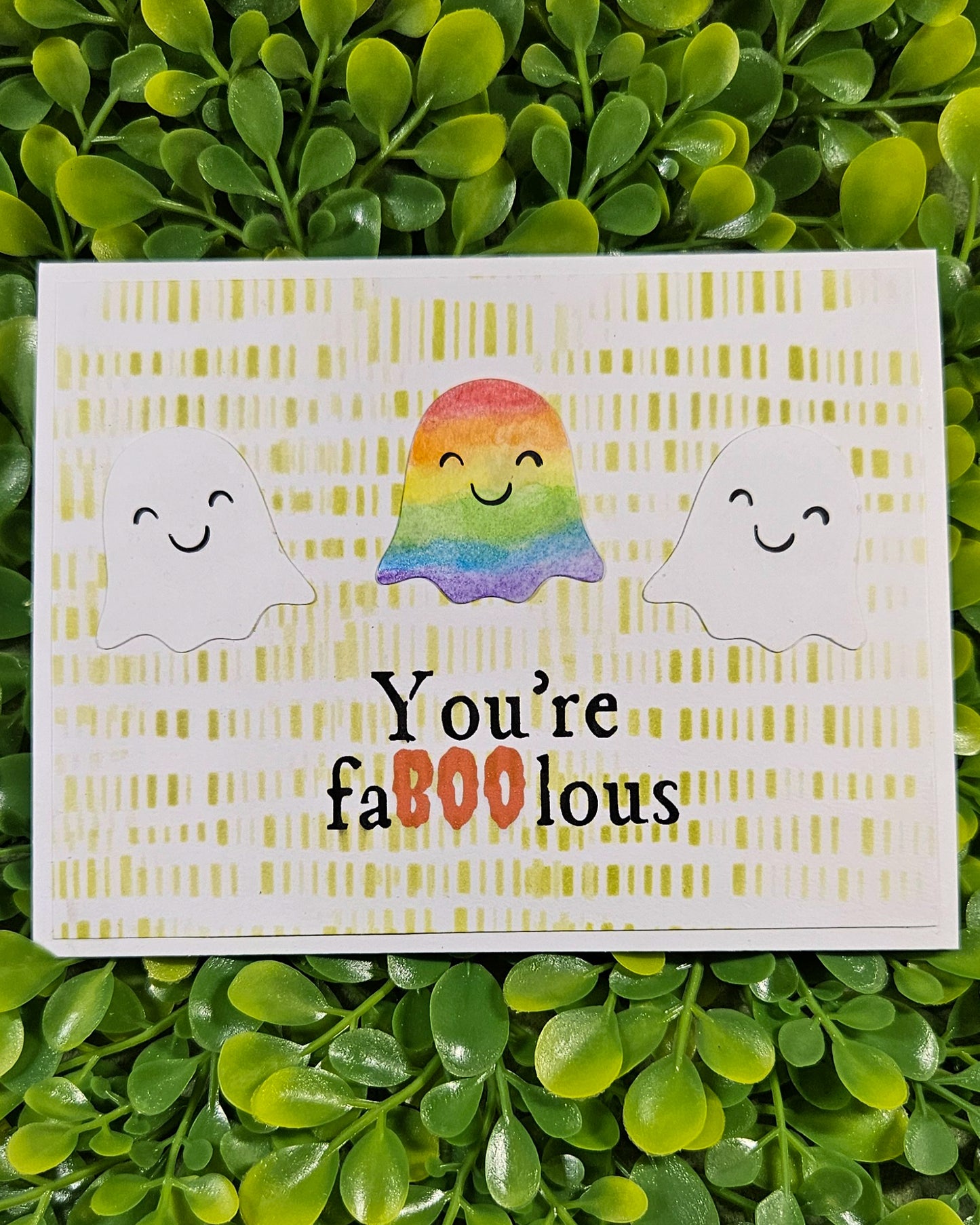 Halloween Fa-boo-lous Ghost Greeting Card - Card For LGBTQ+ Pride Support