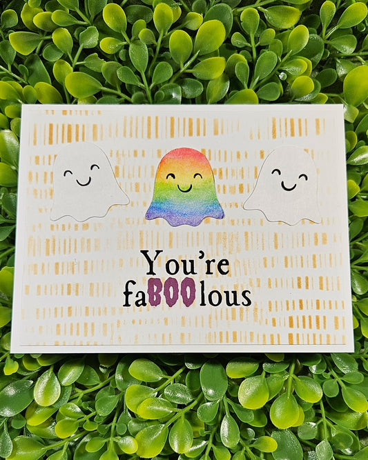 Halloween Fa-boo-lous Ghost Greeting Card - Card For LGBTQ+ Pride Support