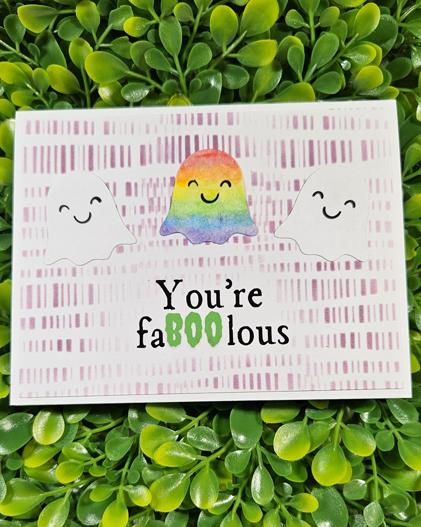 Halloween Fa-boo-lous Ghost Greeting Card - Card For LGBTQ+ Pride Support