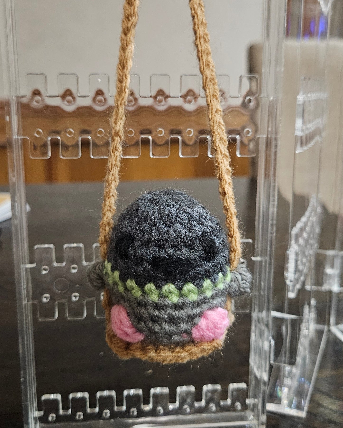 Crochet Swinging Critters - Handmade Mini Animals on Swings - Cute & Whimsical Hanging Decor