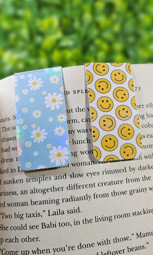 Holographic Retro Smiles Magnetic Bookmarks - Bookish Accessories and Gifts for Readers and Stationery Lovers