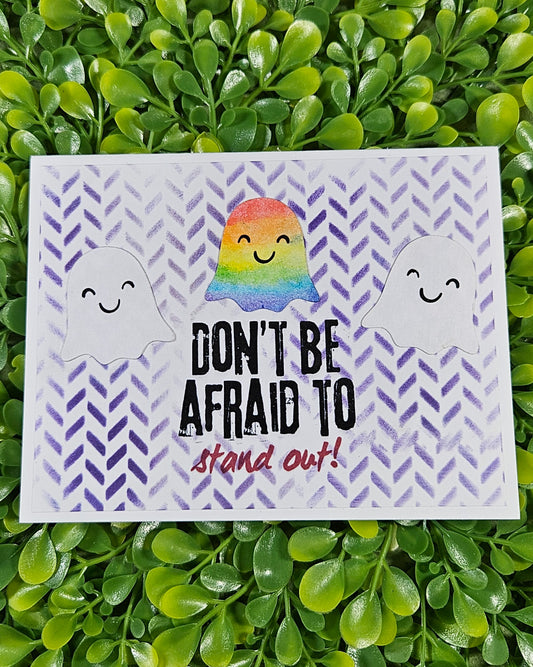 Halloween Stand Out Ghost Greeting Card - Card For LGBTQ+ Pride Support