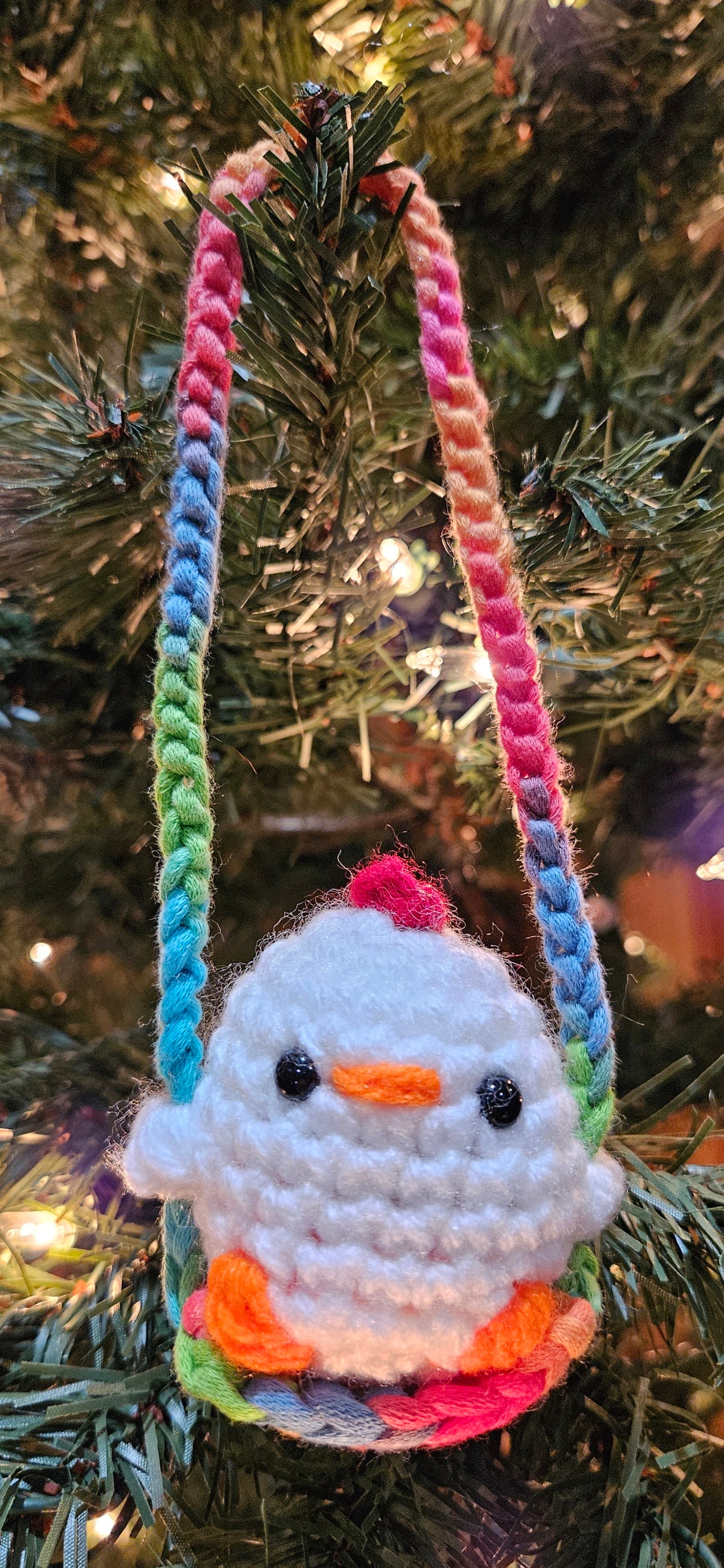 Crochet Swinging Critters - Handmade Mini Animals on Swings - Cute & Whimsical Hanging Decor
