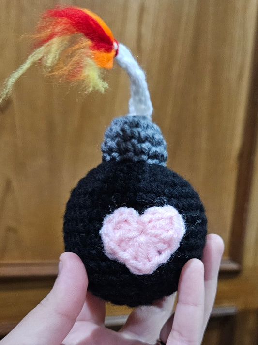 Handmade Crochet Love Bomb Plush - Funny Valentine's Day and Anniversary Gift