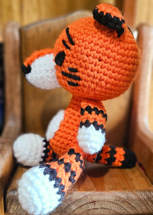 Cuddly Tiger Plushie - Jungle Cat Handmade Amigurumi Stuffed Animal