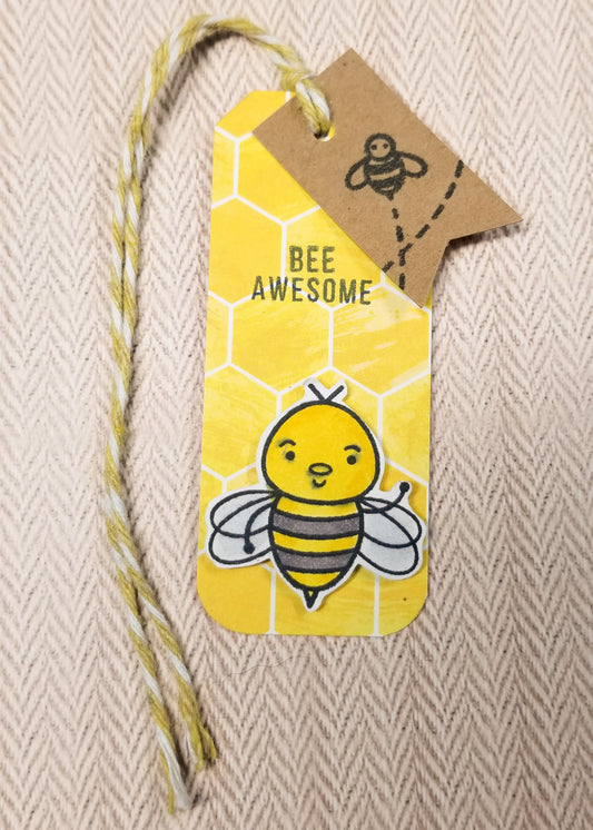 Bee Awesome Double Tag