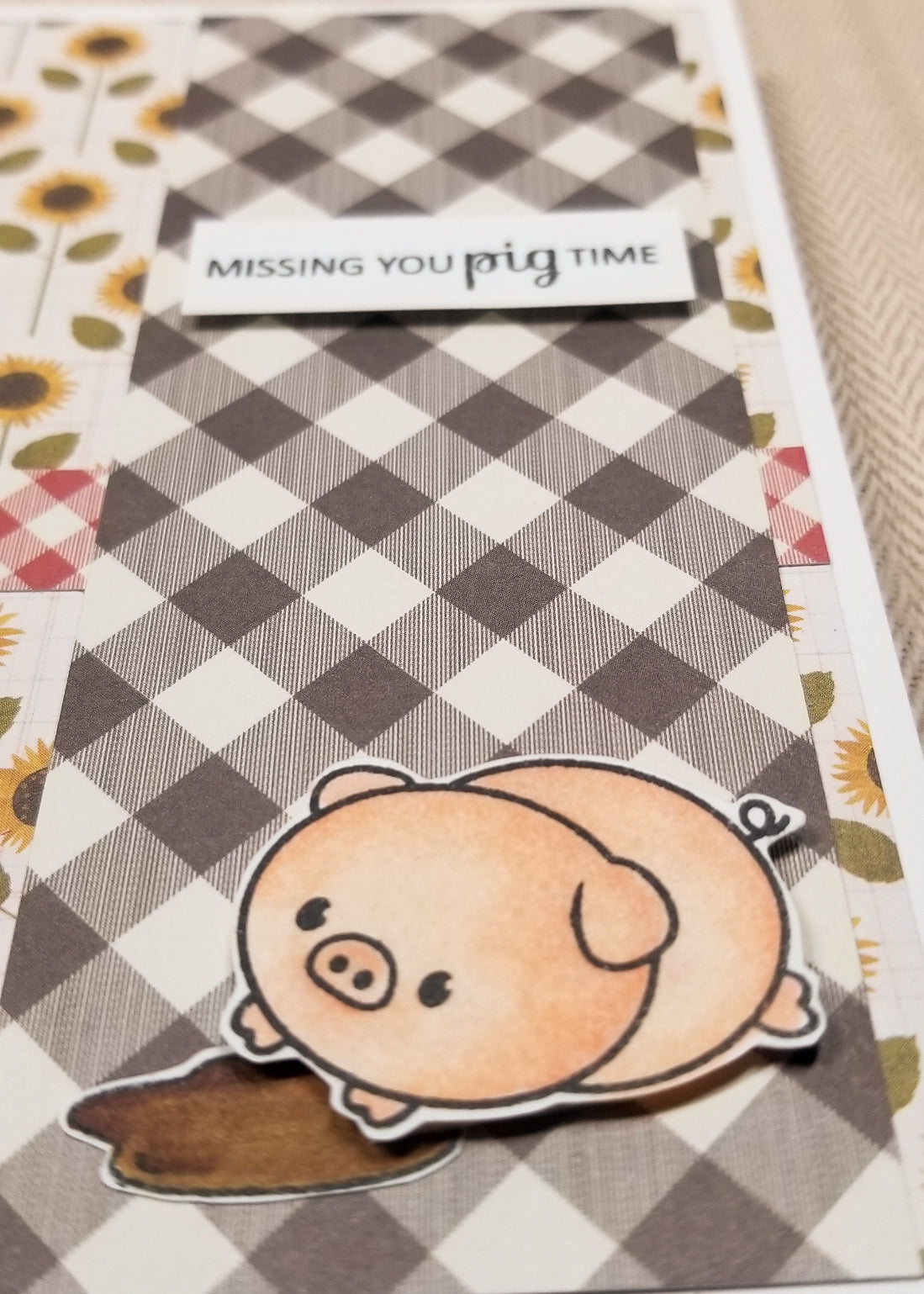 Missing You Pig Time Card