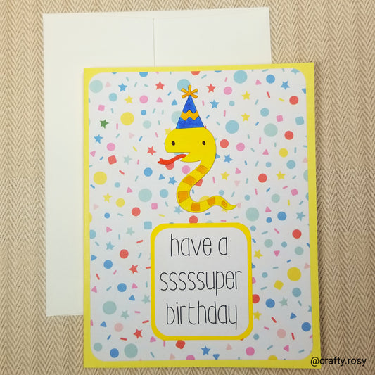 Super Snake Birthday Card