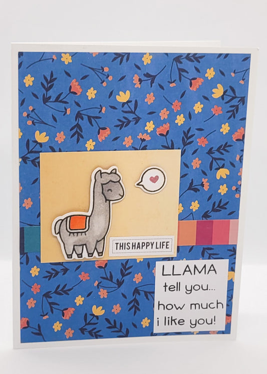 Llama Valentine - Floral