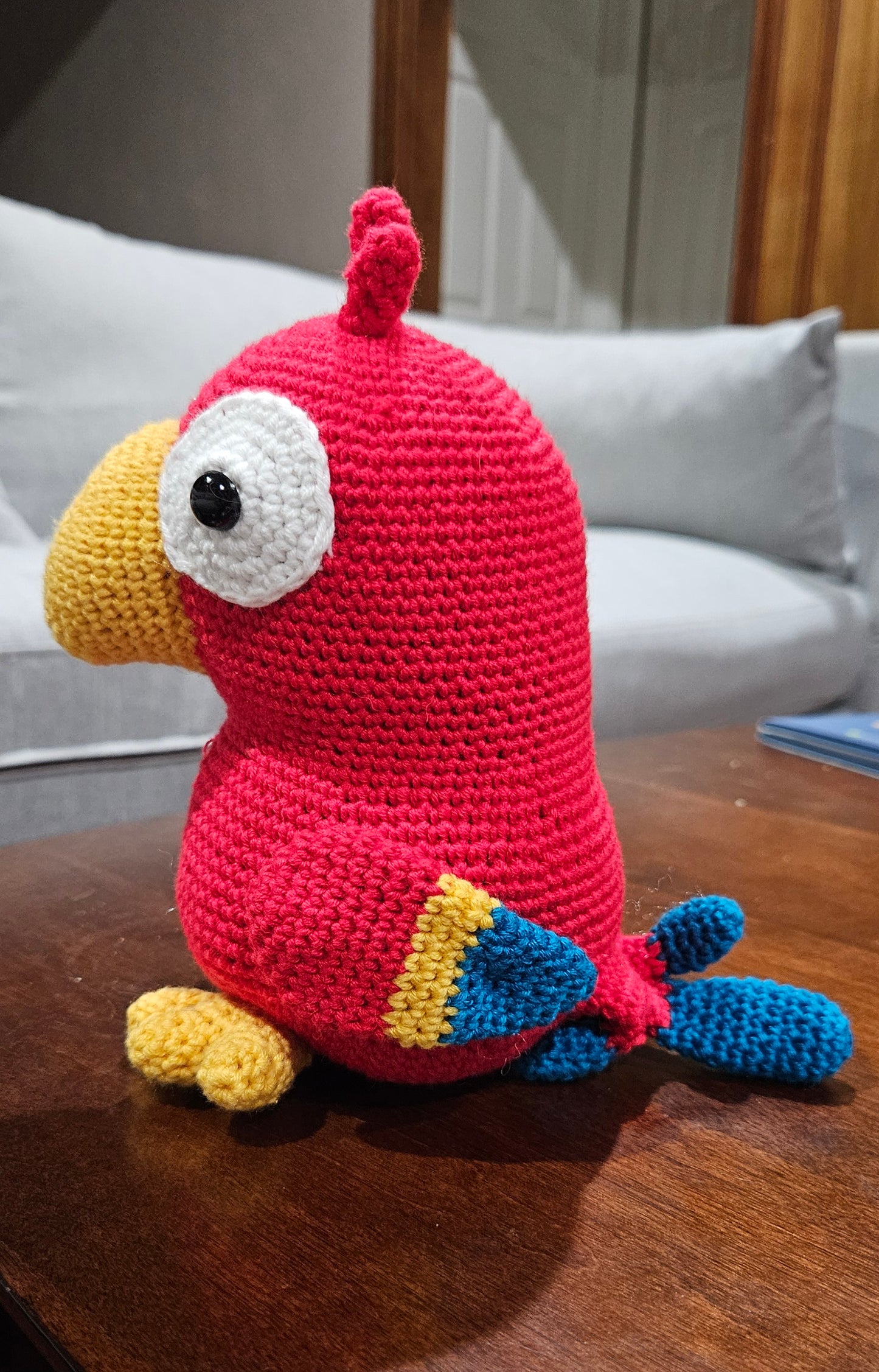 Pete the Crochet Parrot - Handmade Tropical Stuffed Animal