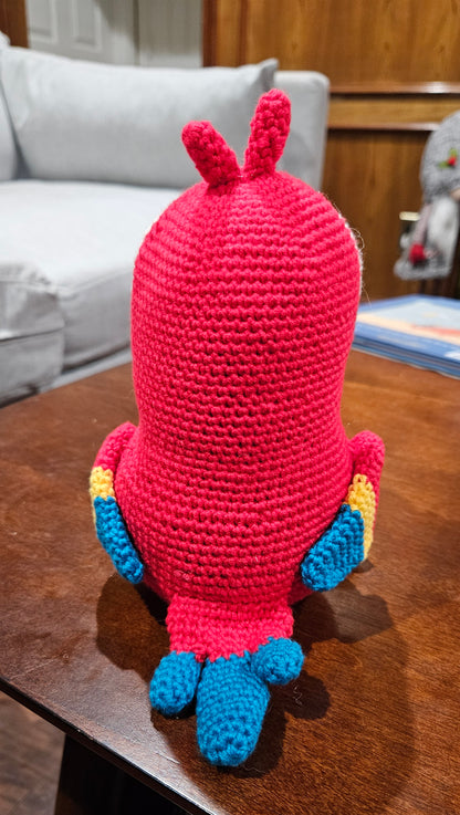 Pete the Crochet Parrot - Handmade Tropical Stuffed Animal