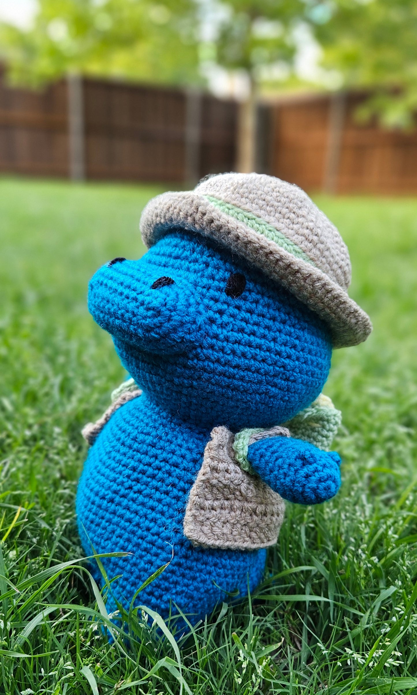 Crochet Archaeologist Dinosaur - Explorer Dino Plush - Handmade Adventure Buddy