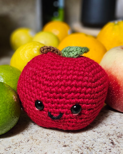 Crochet Apple Plush - Funny Gift for Teachers and Doctors