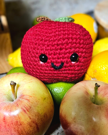 Crochet Apple Plush - Funny Gift for Teachers and Doctors