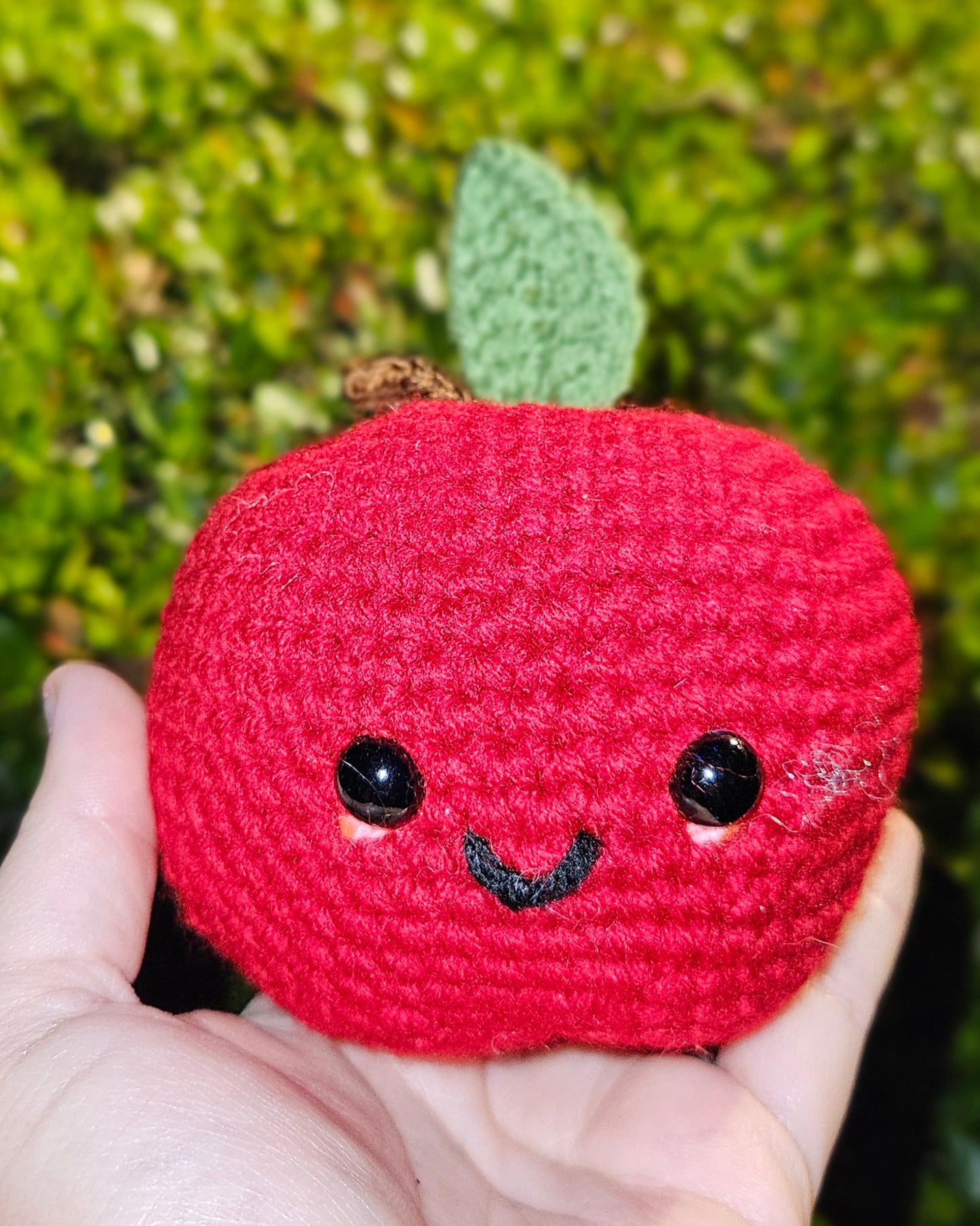 Crochet Apple Plush - Funny Gift for Teachers and Doctors