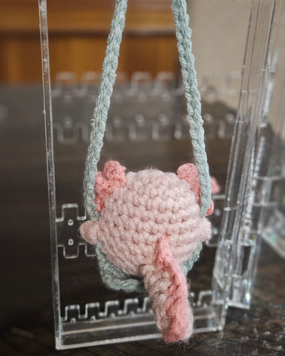 Crochet Swinging Critters - Handmade Mini Animals on Swings - Cute & Whimsical Hanging Decor