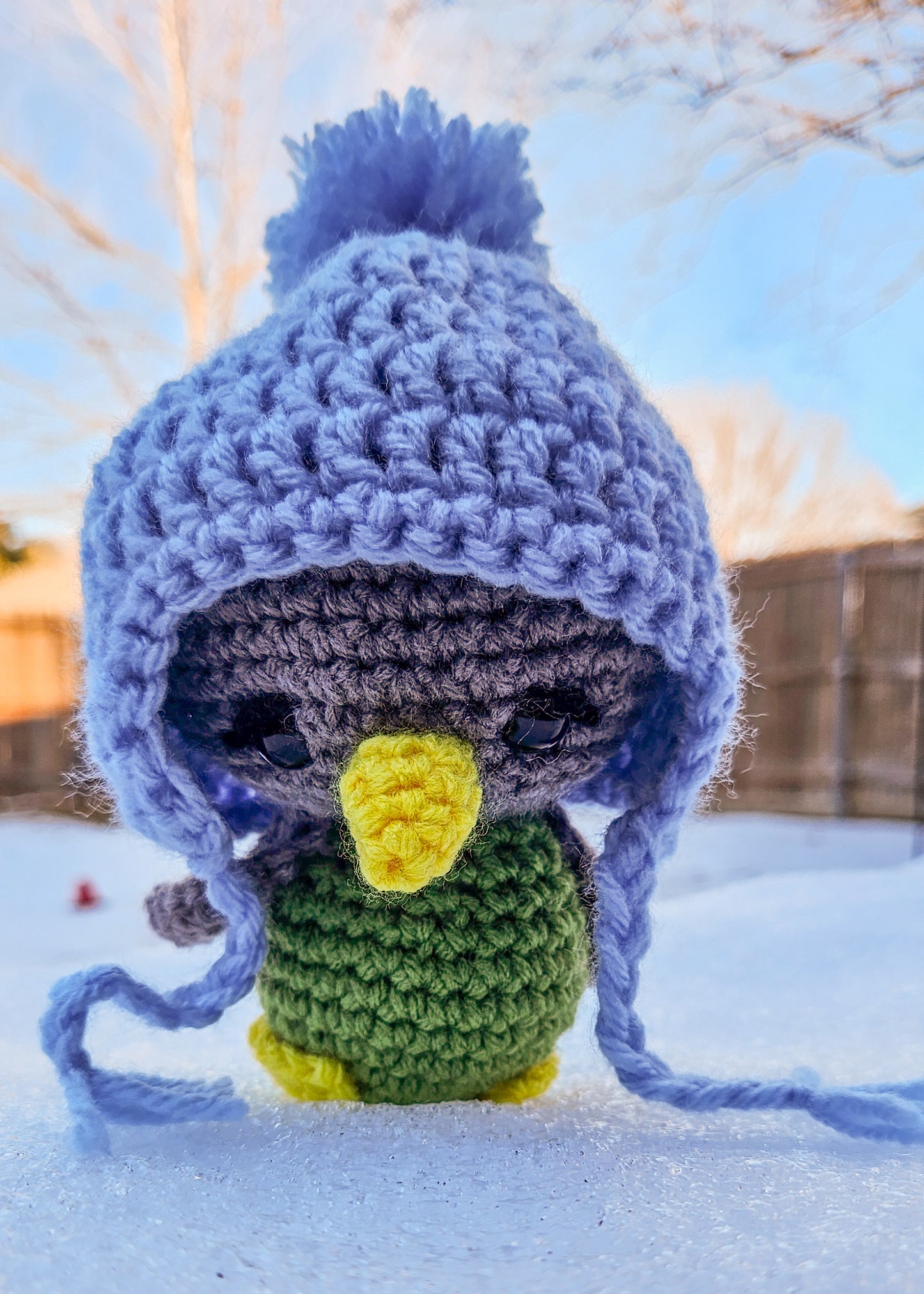 Blu the Bird Plush - Adorable Crochet Winter Bird