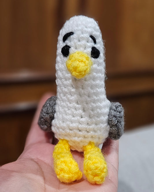 Handmade Crochet Seagull Plushie – Coastal Cuteness with a Whimsical Twist