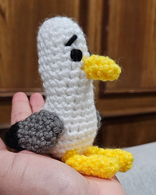 Handmade Crochet Seagull Plushie – Coastal Cuteness with a Whimsical Twist