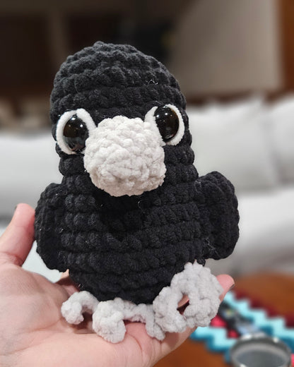 Handmade Crochet Crow - Cute Gothic Raven Plush - Spooky & Adorable Gift