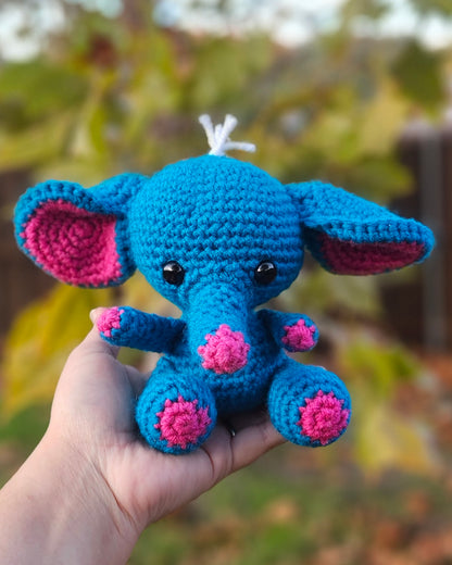 Handmade Crochet Elephant Plushie - Cute Safari Stuffed Animal Toy