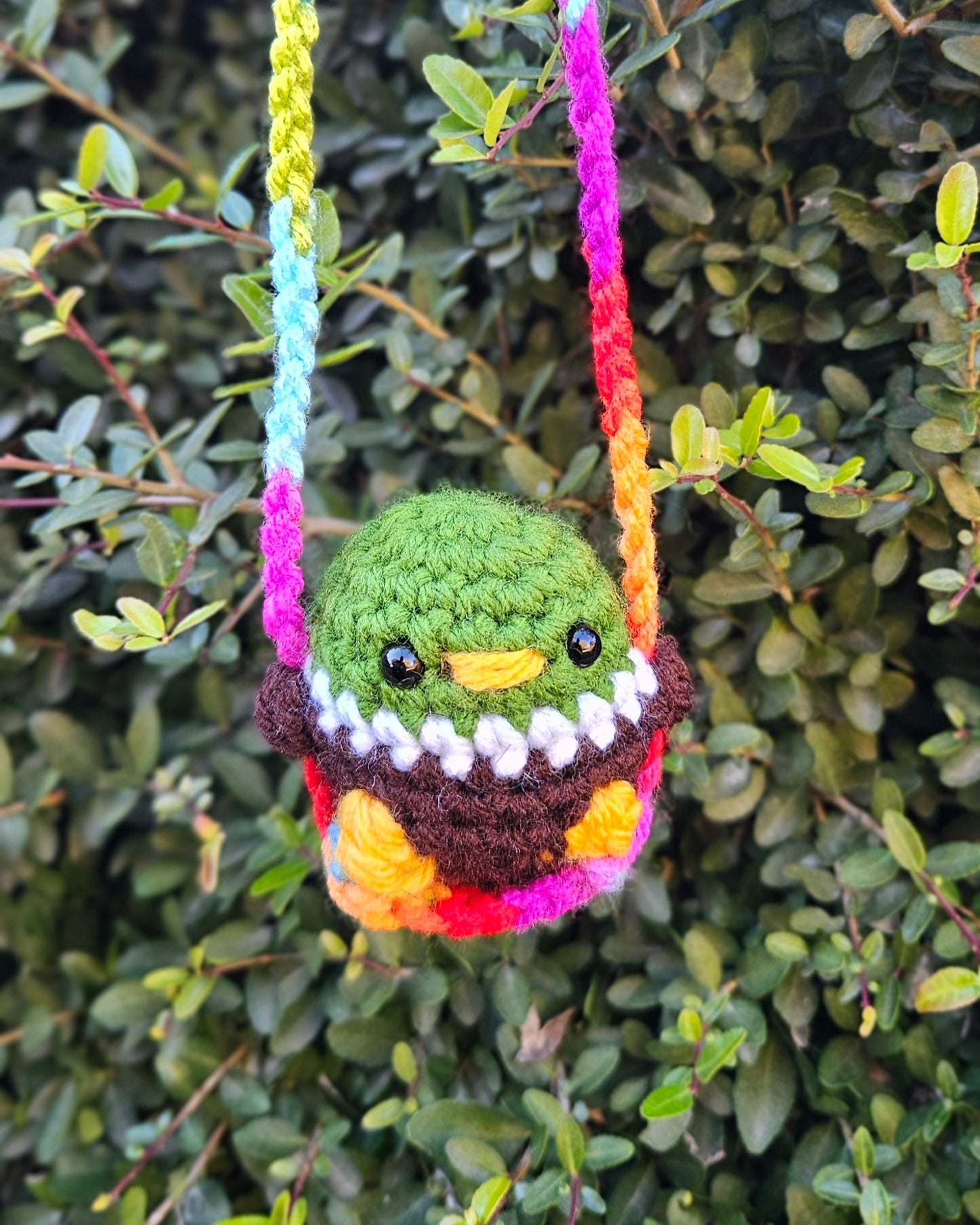 Crochet Swinging Critters - Handmade Mini Animals on Swings - Cute & Whimsical Hanging Decor
