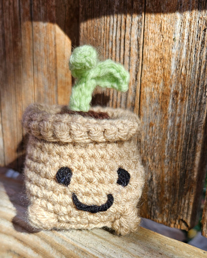 Handmade Crochet Plant - Cute Sprout, Succulent, String of Pearls Mini Plush for Plant Lovers