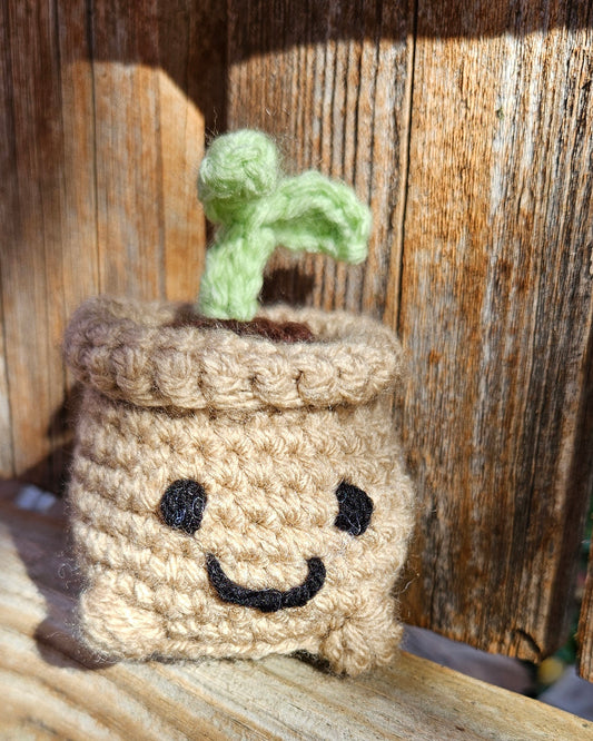 Handmade Crochet Plant - Cute Sprout, Succulent, String of Pearls Mini Plush for Plant Lovers