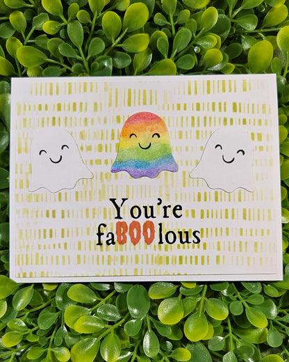 Halloween Fa-boo-lous Ghost Greeting Card - Card For LGBTQ+ Pride Support