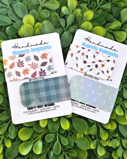 Holographic Fall Magnetic Bookmarks - Cozy Bookish Accessories and Gifts for Readers and Stationery Lovers