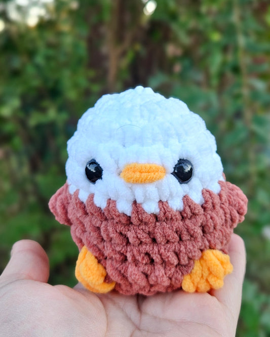 Crochet Fluffy eagle plushie handmade