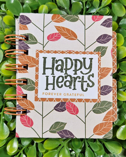 Fall Autumn Happy Hearts Wire-bound Mini Notebook - Stationery For Cozy Bookish People