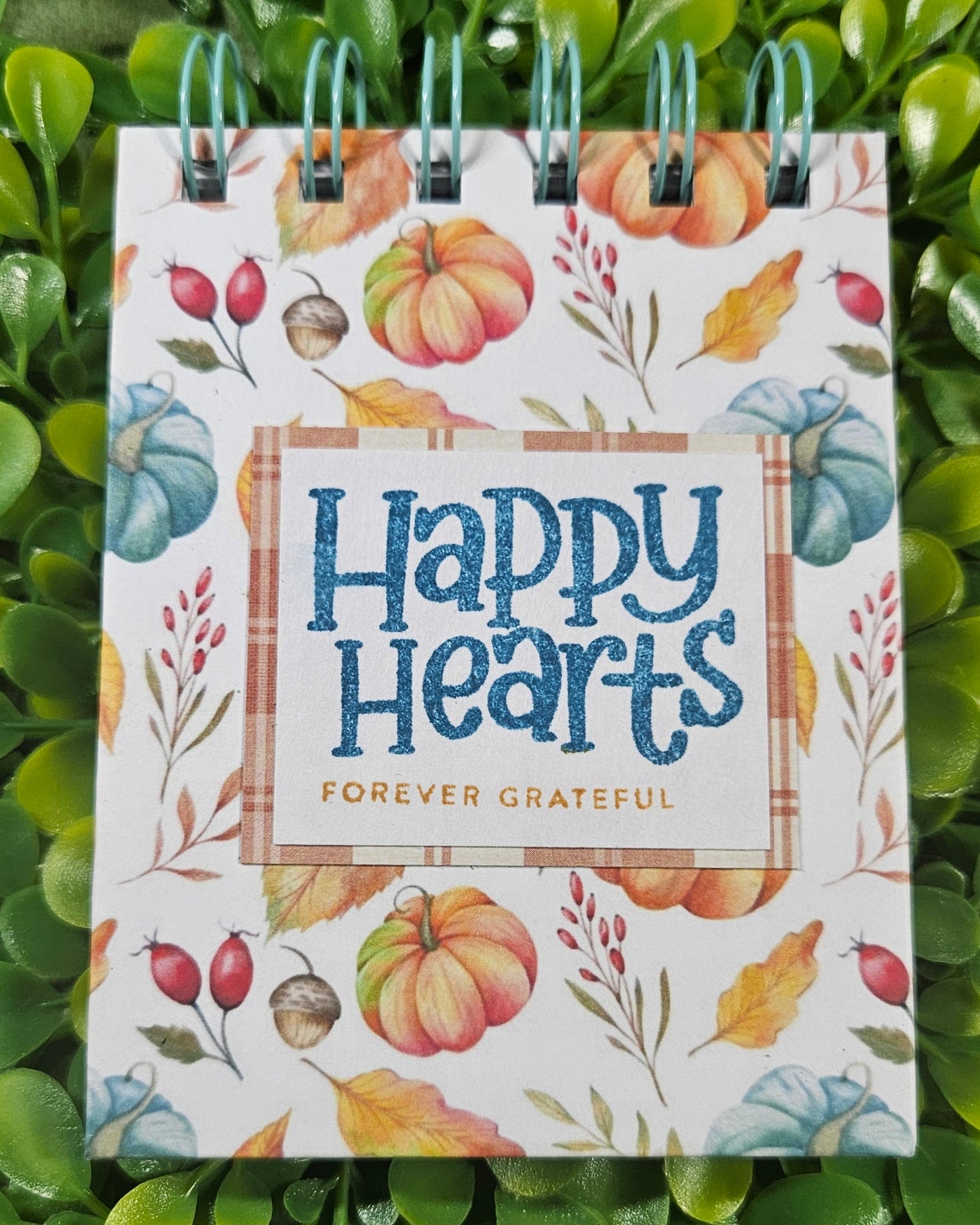 Fall Autumn Happy Hearts Wire-bound Mini Notebook - Stationery For Cozy Bookish People