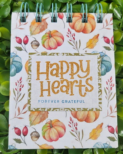 Fall Autumn Happy Hearts Wire-bound Mini Notebook - Stationery For Cozy Bookish People