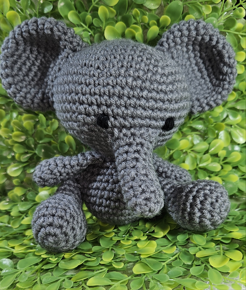 Handmade Crochet Elephant Plushie - Cute Safari Stuffed Animal Toy