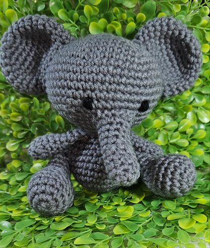 Handmade Crochet Elephant Plushie - Cute Safari Stuffed Animal Toy