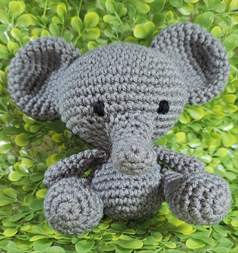 Handmade Crochet Elephant Plushie - Cute Safari Stuffed Animal Toy