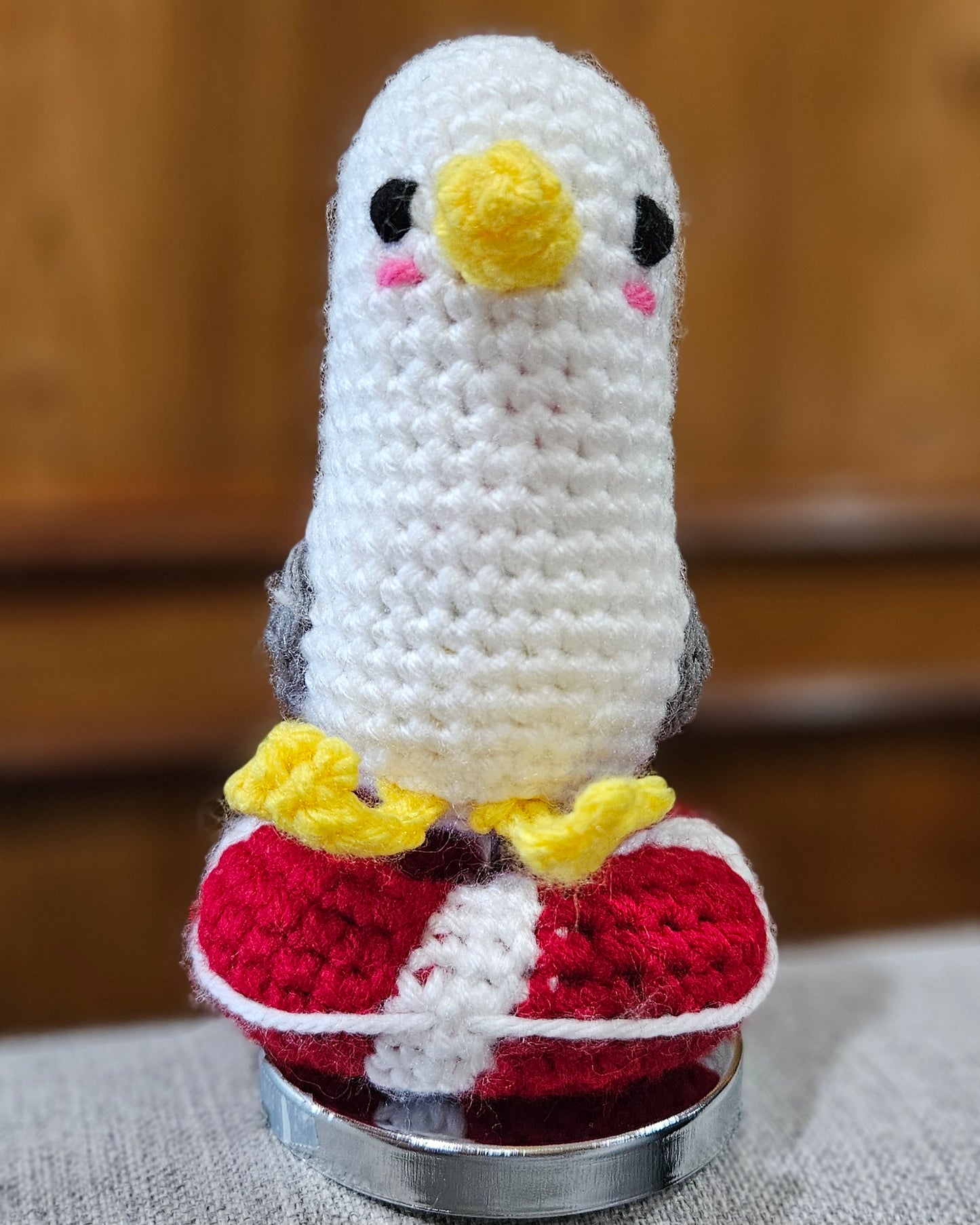 Handmade Crochet Seagull Plushie – Coastal Cuteness with a Whimsical Twist