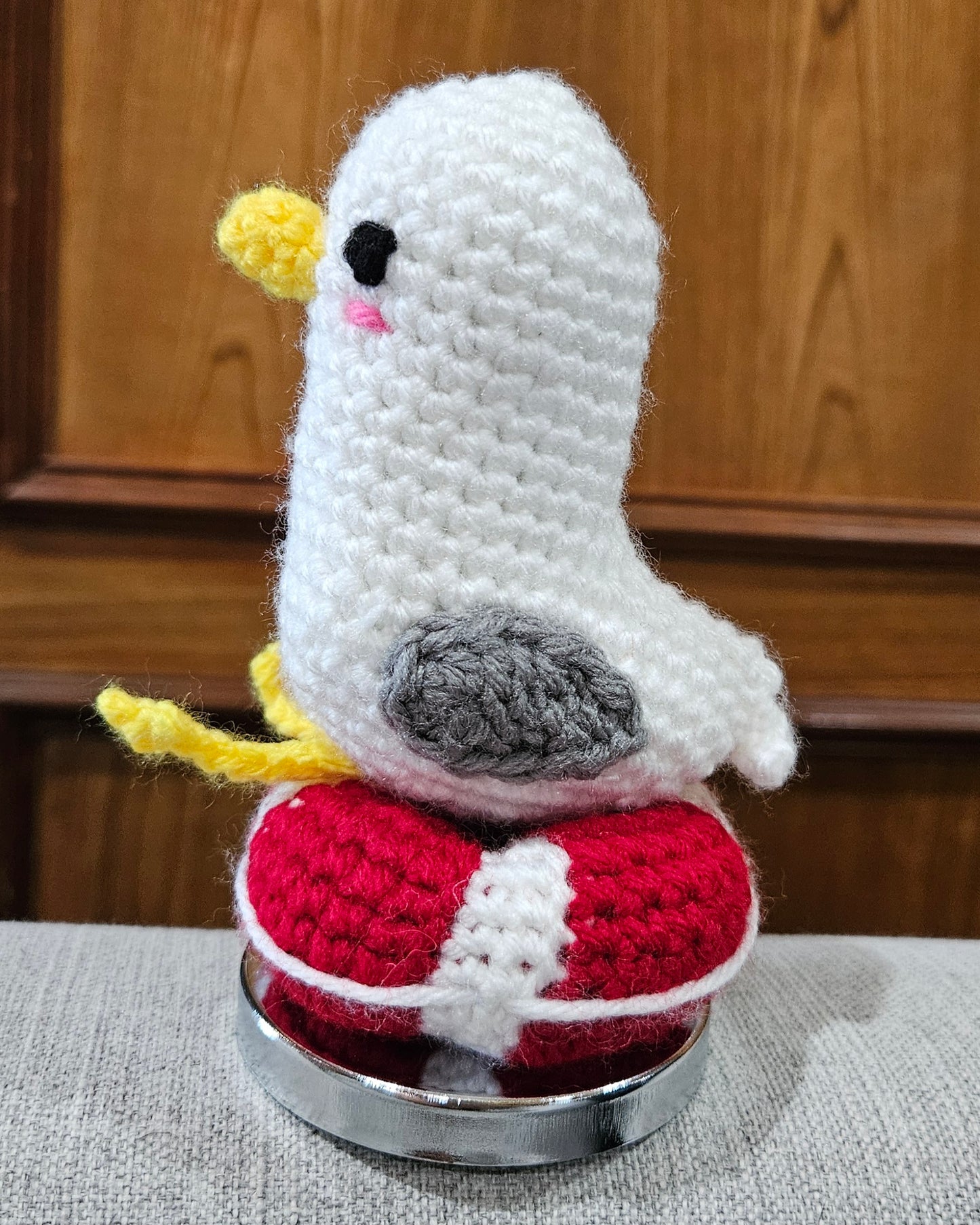 Handmade Crochet Seagull Plushie – Coastal Cuteness with a Whimsical Twist